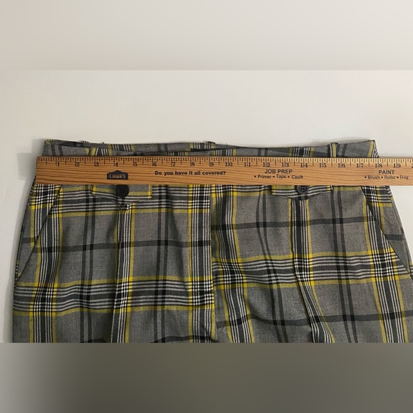 Ellen Tracy Ankle Dress Pants Wide Leg Womens Size 14 Pockets Plaid Gray - Picture 5 of 15